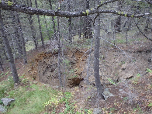GDMBR: Mine shaft, the hole was about 25' around at the surface.